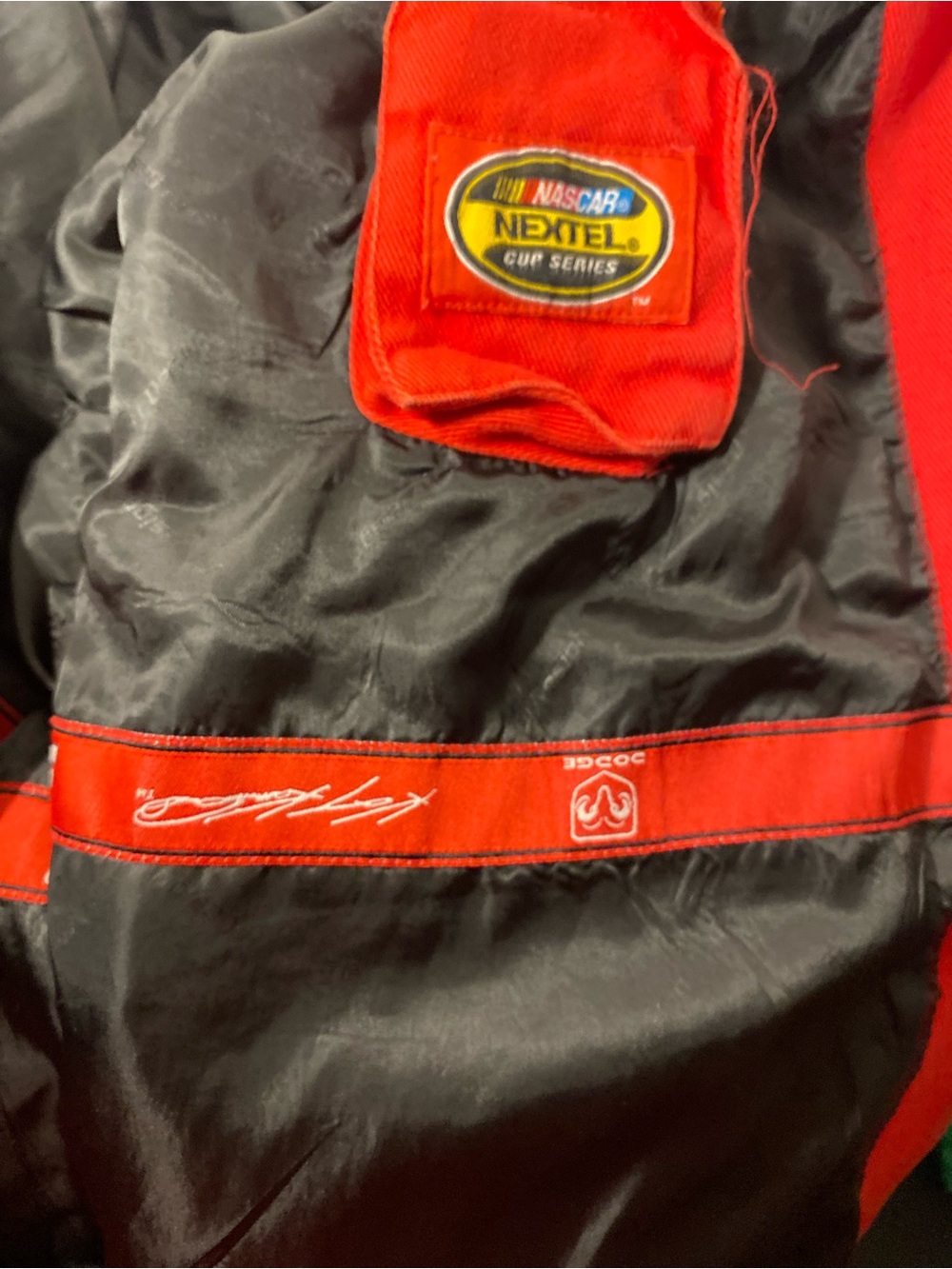 Nascar 3xl men Red and Black Racing Puffer Jacket with Sponsor Patches - Picture 4 of 9